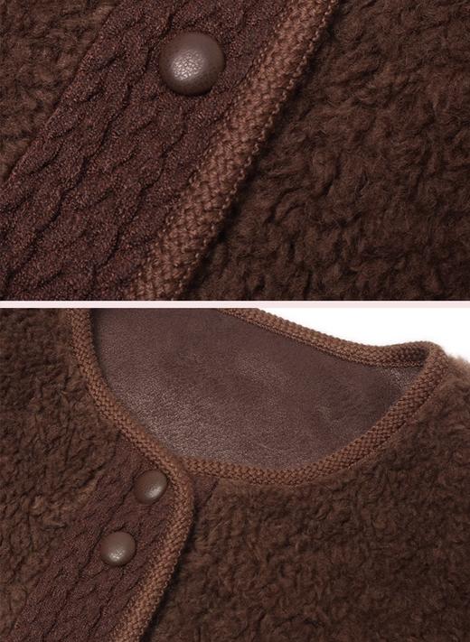 L1臣禾	【小香风羊羔毛大衣-短款】正肩拼接颗粒绒保暖外套	JZ254250375 商品图8