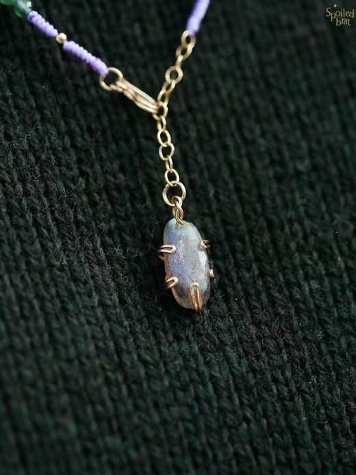 SpoiledBrat Jewelry彩织系列 | 磷灰石绿松石紫色编绳两用项链 商品图4