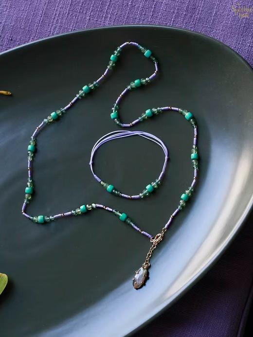 SpoiledBrat Jewelry彩织系列 | 磷灰石绿松石紫色编绳两用项链 商品图8