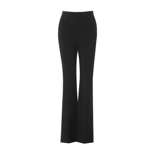 EITIE爱特爱气质通勤高腰显瘦黑色微喇休闲裤春新款8105802 商品图5