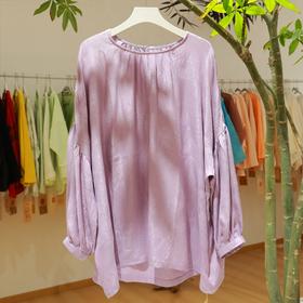 【抖音专属】新中式上衣（25708278-紫薄汗）
