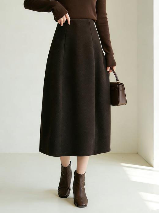 臣禾	【立裁花苞裙】羊毛混纺百搭显瘦A字松紧腰半身裙	JZ254030275 商品图2