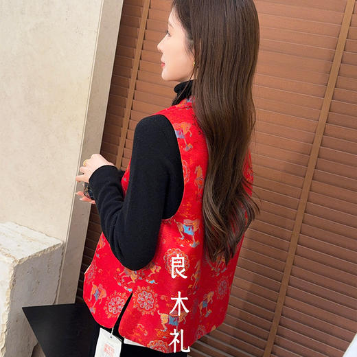 【特价不退换】【预售7天】良木礼国风水貂毛马甲（1795） 商品图2