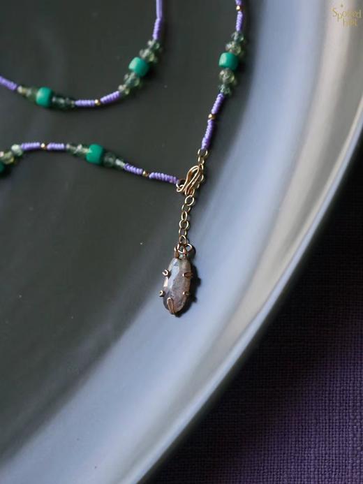 SpoiledBrat Jewelry彩织系列 | 磷灰石绿松石紫色编绳两用项链 商品图1