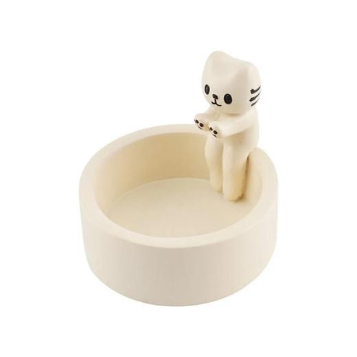 陶瓷款 可爱卡通猫咪桌面烛台 取暖喵创意摆件 家居装饰品 商品图6