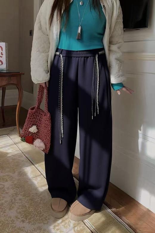 女王节抢购价-不支持退 【自营】🔥🔥🔥加绒【爆款休闲裤】三色腰绳，超软！超舒服！58159冬季保暖休闲裤-喜出 商品图1