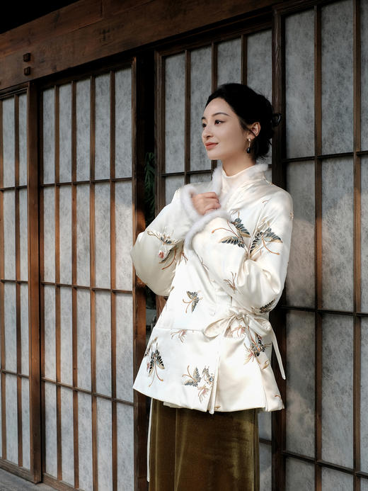 盛唐牡丹 | 真丝手推绣水貂棉外套 商品图4