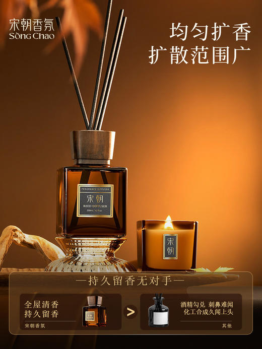 宋朝酒店胡桃木盖香薰室内家用精油卧室香氛定制礼盒摆件持久留香奢华酒店香薰春日晚风雅韵白茶200ml 商品图4