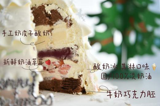 奶皮子酸奶冰淇淋圣诞树（酸奶冰淇淋奶油+巧克力胚+奶皮子酸奶+新鲜草莓） 商品图1