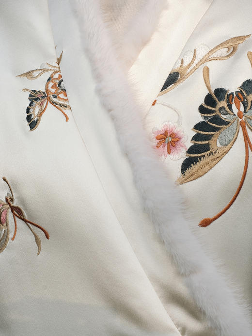 盛唐牡丹 | 真丝手推绣水貂棉外套 商品图3