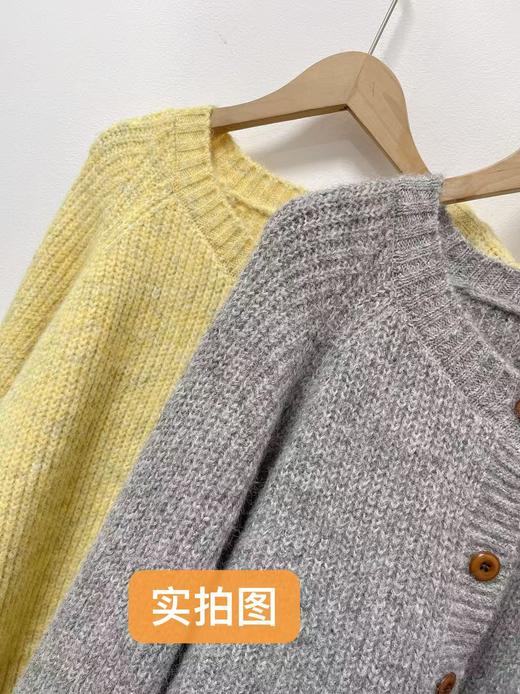 清了！清！不支持退货 自营【超美针织衫】M11韩系百搭简约粗针中厚开衫毛衣-喜出 商品图4