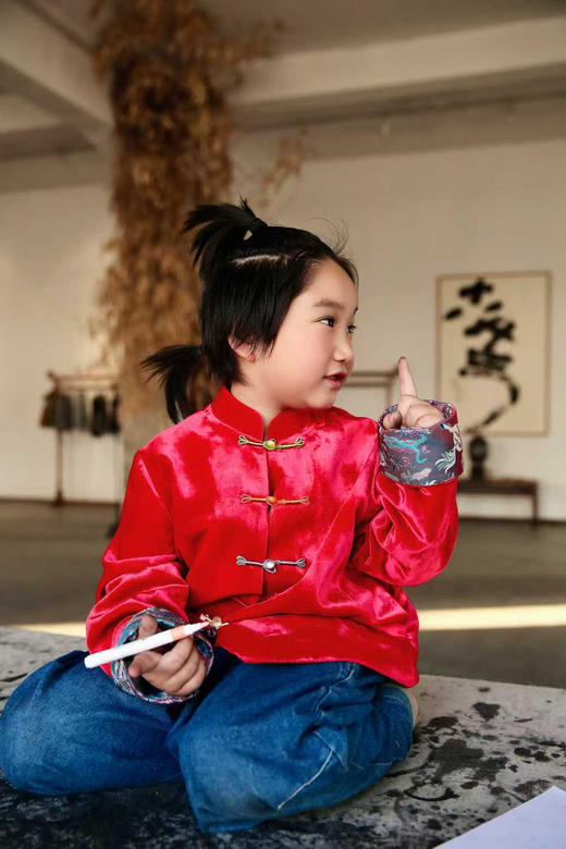 盛唐牡丹 | Kids 中国红马跃新春双穿外套 商品图0