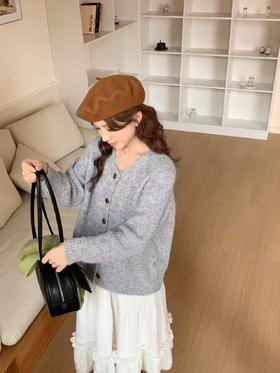 清了！清！不支持退货 自营【超美针织衫】M11韩系百搭简约粗针中厚开衫毛衣-喜出