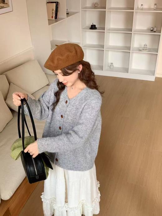 清了！清！不支持退货 自营【超美针织衫】M11韩系百搭简约粗针中厚开衫毛衣-喜出 商品图0