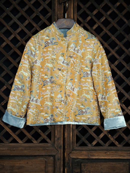 盛唐牡丹 | Kids 蓝灰色马跃新春双穿外套 商品图10