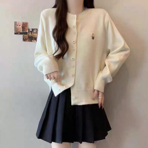 自营【超美针织衫】M12韩系小蘑菇刺绣花朵开衫毛衣-喜出 商品图1