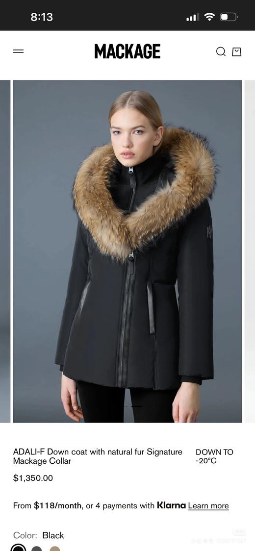 现货 专柜一万多的MACKAGE女士羽绒服...只有几件，速度.. 商品图6