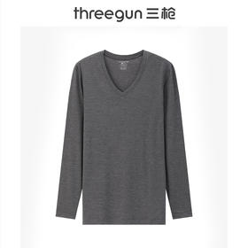 Threegun三枪 60支热力弹华绒V领男肌底衣-T20093A01