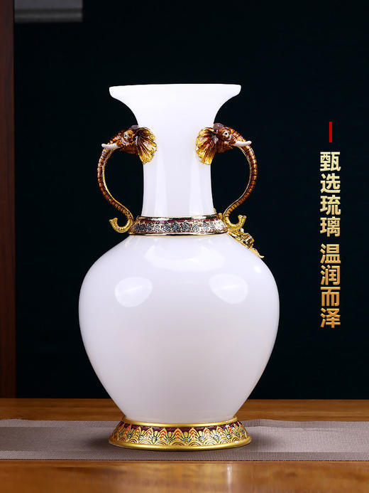 富贵吉祥琉璃花瓶摆件工艺品新房客厅玄关创意家居装饰品乔迁礼品佛罗端斯富贵吉祥大花瓶 商品图5