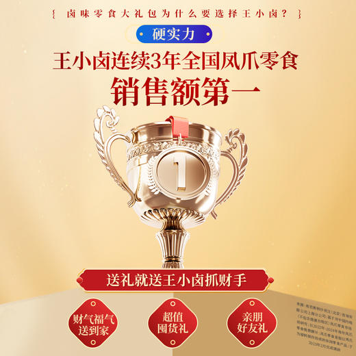 【抓财大满足】王小卤抓财手辣味零食礼盒1149g！多款人气卤味，独立包装，分享快乐，寓意抓财！ 商品图4