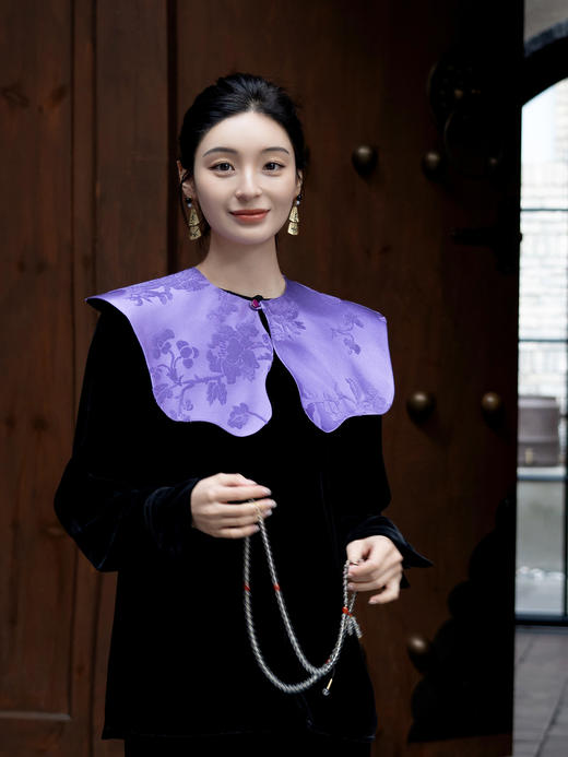 盛唐牡丹 | 富贵牡丹真丝漳缎披肩 商品图2