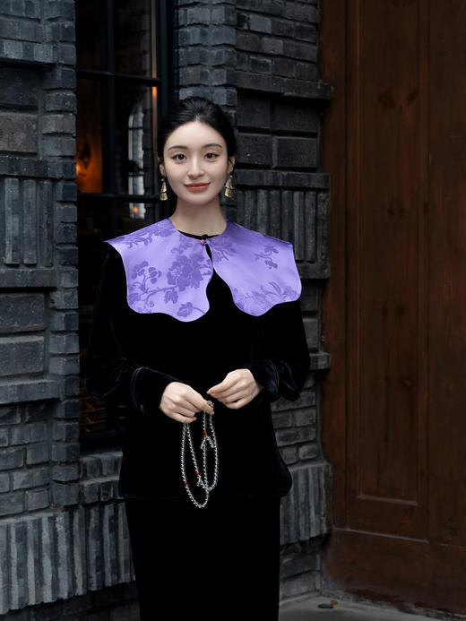 盛唐牡丹 | 富贵牡丹真丝漳缎披肩 商品图4