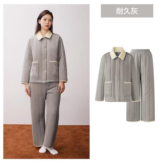 【泡芙家居服】有棵树夹棉睡衣女款三层加绒加厚抗静电2025秋冬家居服套装睡衣男 商品图8