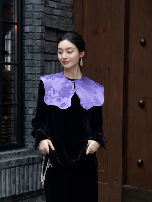 盛唐牡丹 | 富贵牡丹真丝漳缎披肩 商品图5