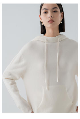 VogoPetite100%山羊绒减龄卫衣全成型帽衫BP132E1113