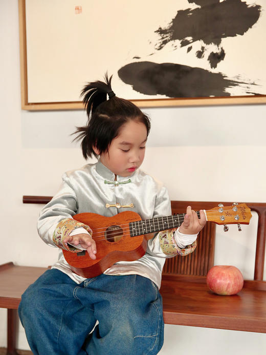 盛唐牡丹 | Kids 蓝灰色马跃新春双穿外套 商品图4
