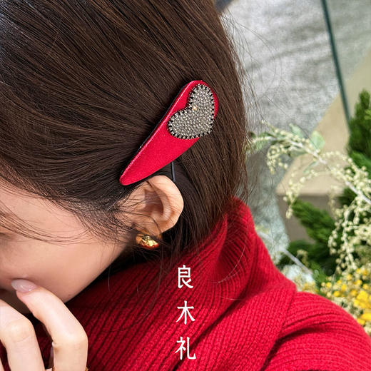 【预售7天】良木礼水钻布艺发夹（2470F） 商品图0