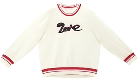 撞边提花休闲羊绒套头衫