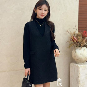 【特价不退换】【预售7天】良木礼V领背心连衣裙（1166）