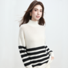 VogoPetite100%山羊绒半高领条纹宽松套头衫上衣 BP141F1701 商品缩略图4