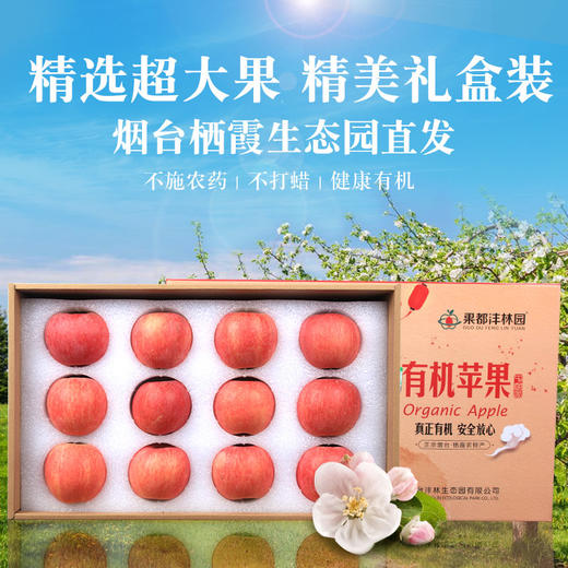 烟台果都沣林园有机苹果礼盒12枚礼盒装 （单果果径85mm)（商） 商品图1