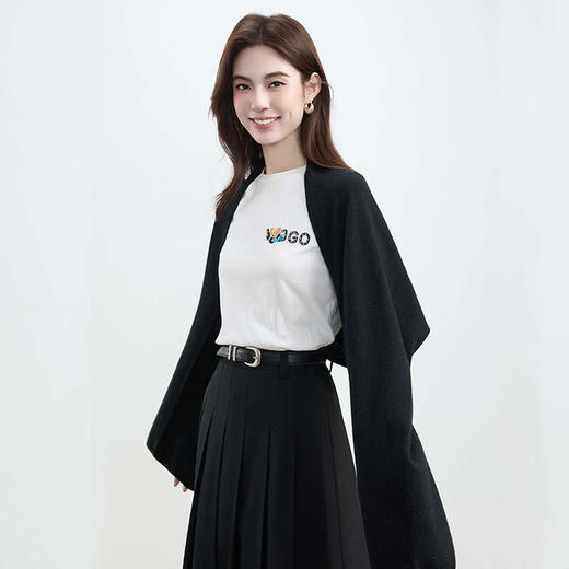 VogoPetite 100%山羊绒 针织多用围巾披肩 BP141D0013 商品图3