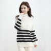 VogoPetite100%山羊绒半高领条纹宽松套头衫上衣 BP141F1701 商品缩略图2