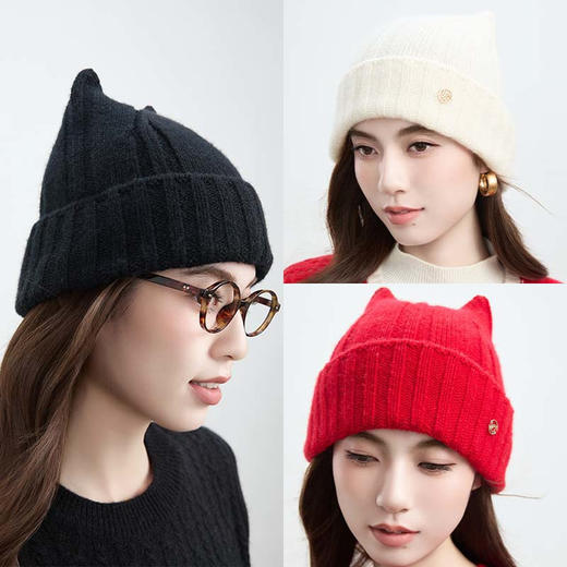 VogoPetite可爱猫咪耳朵加厚保暖针织帽子 BP141D0015 商品图0
