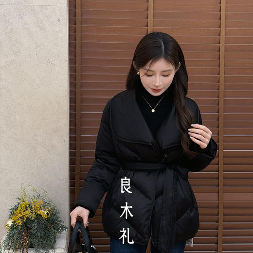 【特价不退换】【预售7天】良木礼翻领鹅绒服（腰带）（1517） 商品图2