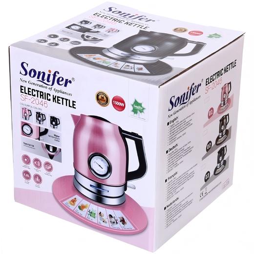 欧洲Sonifer SF-2046 复古电水壶 食品级304不锈钢1.8L带温度计 自动断电 防干烧保护 商品图8