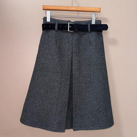 【特价不退换】【预售7天】良木礼压褶半裙（腰带）(1473)