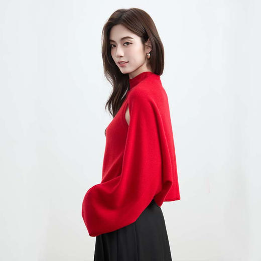 VogoPetite 100%山羊绒 针织多用围巾披肩 BP141D0013 商品图4