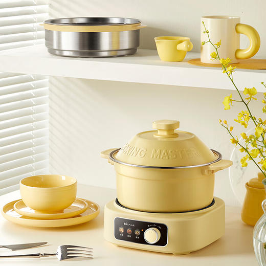 小熊铸铁珐琅电热火锅+蒸屉2.5L 商品图4