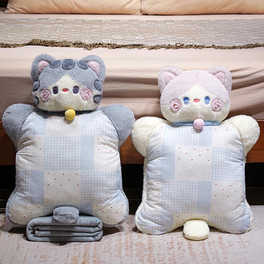 自然醒抱抱猫豆袋三用玩偶抱枕QYL 商品图14