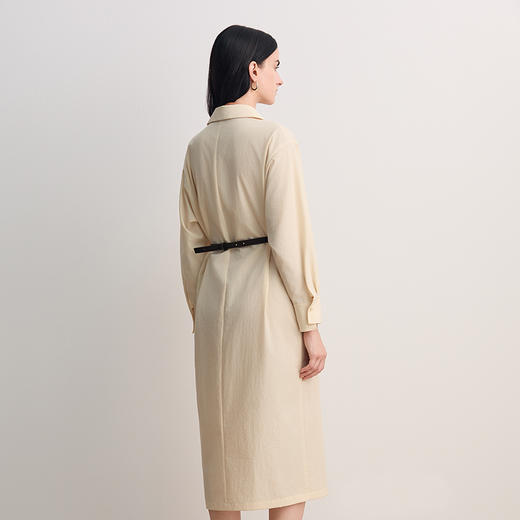 EITIE爱特爱衬衫式腰带收腰搭配丝巾干练时尚优雅连衣裙8507204 商品图4