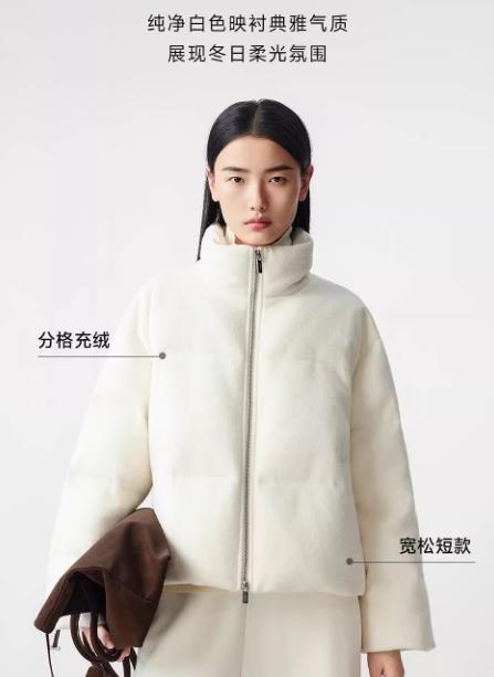 朗姿 【匈牙利鹅绒】短款白色羽绒服LCGD98OHC013 商品图2