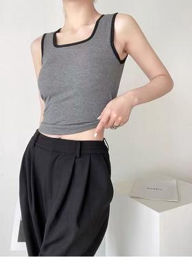 女王节抢购价-不支持退→【自营】🔥内里磨毛绒【超暖美背】有胸垫～（拼色边）一体杯螺纹棉美背背心-喜出