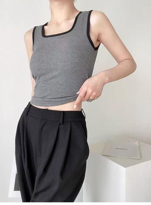 女王节抢购价-不支持退→【自营】🔥内里磨毛绒【超暖美背】有胸垫～（拼色边）一体杯螺纹棉美背背心-喜出 商品图0