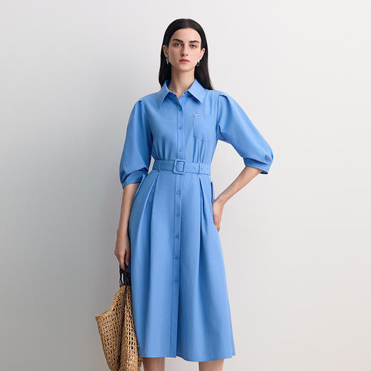 EITIE爱特爱衬衫式本布腰带设计结构袖型时尚个性连衣裙8507205 商品图3