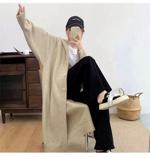 女神节2026促→自营【超美针织衫】M29连帽针织长款慵懒风针织开衫毛衣-喜出 商品图1